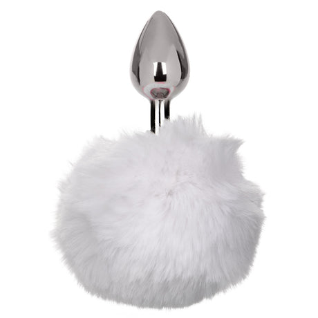 CalExotics Running Wild Bunny Chrome Anal Plug with White Fur Tail - SE2654003