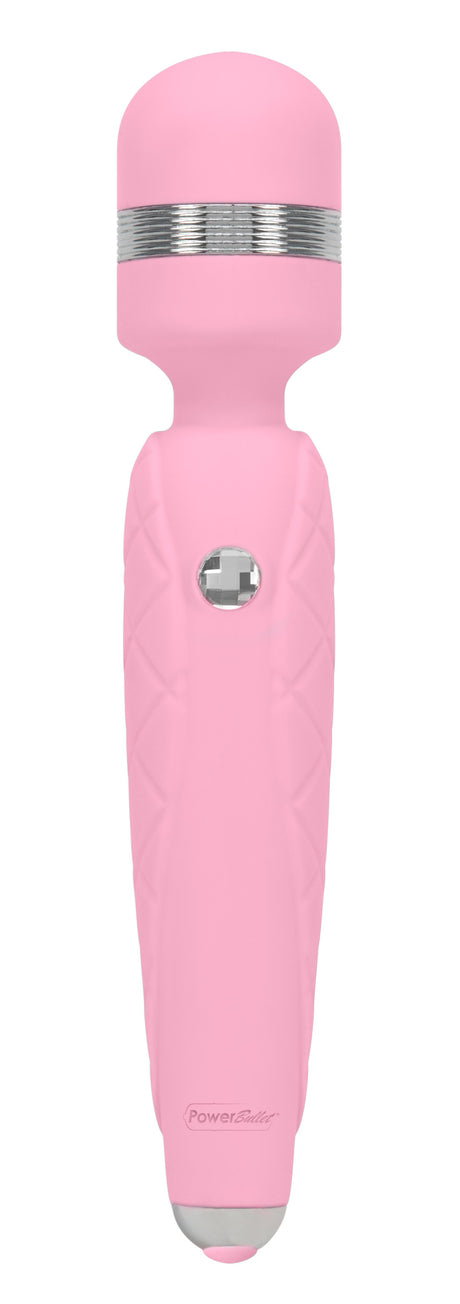 BMS Factory Pillow Talk Cheeky Wand Vibrator with Swarovski Crystal — Pink, 8 in - BMS2671-6