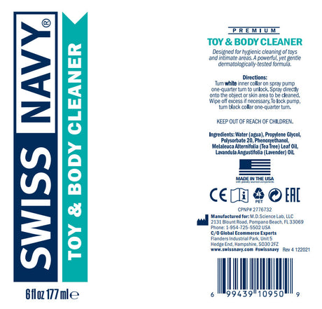 Swiss Navy Toy and Body Cleaner 6 Fl Oz