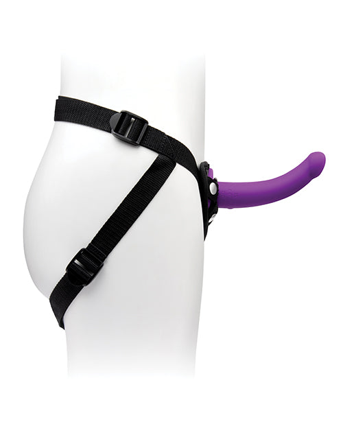 Together Tilt 6.5 Vibrating Silicone Dildo & Harness Set by Together