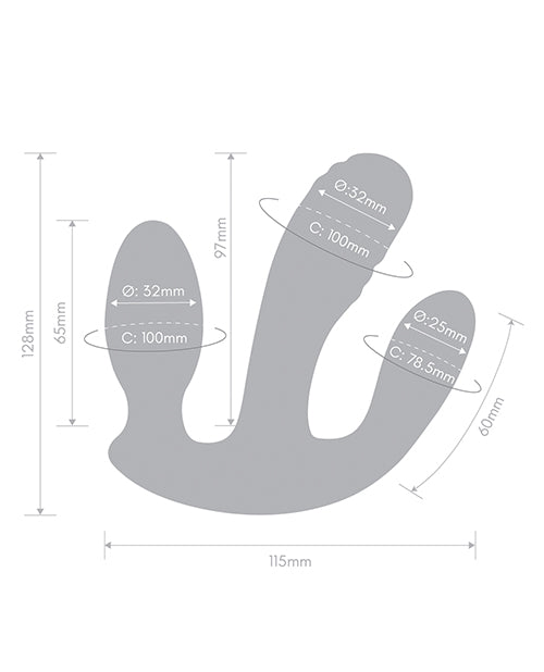 Together Blended Pleasure Remote Controlled Triple-Pronged Vibrator by Together