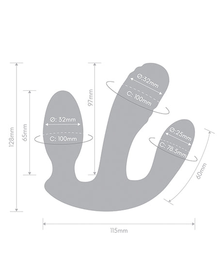 Together Blended Pleasure Remote Controlled Triple-Pronged Vibrator by Together