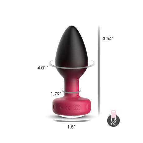 Viben Eluxe Vibrating Anal Plug — Ruby Ombr, Medium, Remote - VB-CC9155