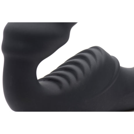 Slim Rider Ribbed Vibrating Silicone Strapless Strap-On by XR Brands