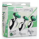 XR Brands Emerald Gem Anal Plug Set (Chrome, 3-Pack) - BTYS-AG190