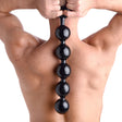 Master Series Baller Anal Beads — Black PVC, 17.5 in - 811847014989