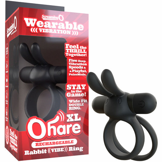 Screaming O Ohare XL Rechargeable Vibrator Ring — Black - SO-RHARXL-BL