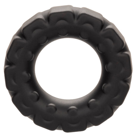 CalExotics Alpha Liquid Silicone Prolong Tread Ring — Black, 1 in (2.5 cm) - SE1491652