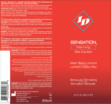 I.D. Lubricants I.D. Sensation Warming Water-Based Lubricant — 8.5 oz - ID-SNS-08