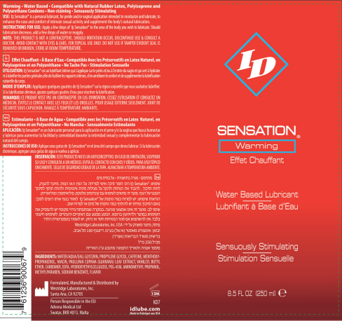 I.D. Lubricants I.D. Sensation Warming Water-Based Lubricant — 8.5 oz - ID-SNS-08
