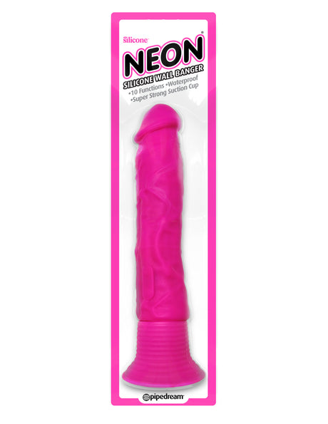 Pipedream Neon Silicone Wall Banger Vibrator — Pink, Suction-Cup - PD1448-11