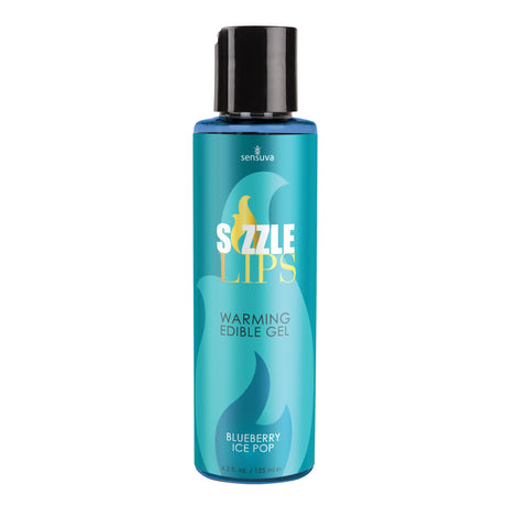 Sensuva Sizzle Lips Blueberry Ice Pop Warming Edible Gel, 4.2 fl oz - SEN-VL428