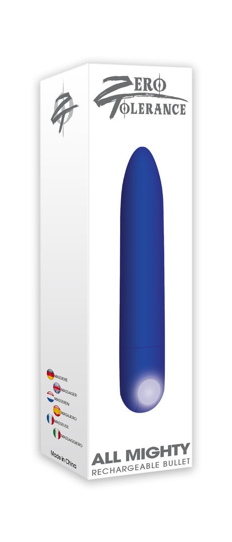 Evolved Novelties Zero Tolerance All Mighty Bullet Vibrator — Rechargeable, Blue - ZE-RS-3022-2