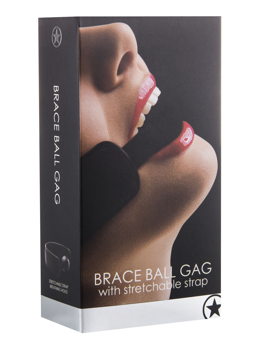 Brace Ball Gag W / Stretchable Strap - Black by Shots