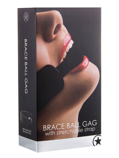 Brace Ball Gag W / Stretchable Strap - Black by Shots