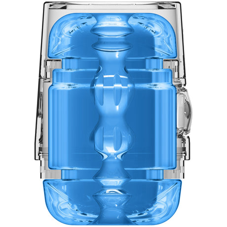 Doc Johnson Main Squeeze Optix Pop-Off Mini Stroker — Crystal Blue - DJ5203-02-BX