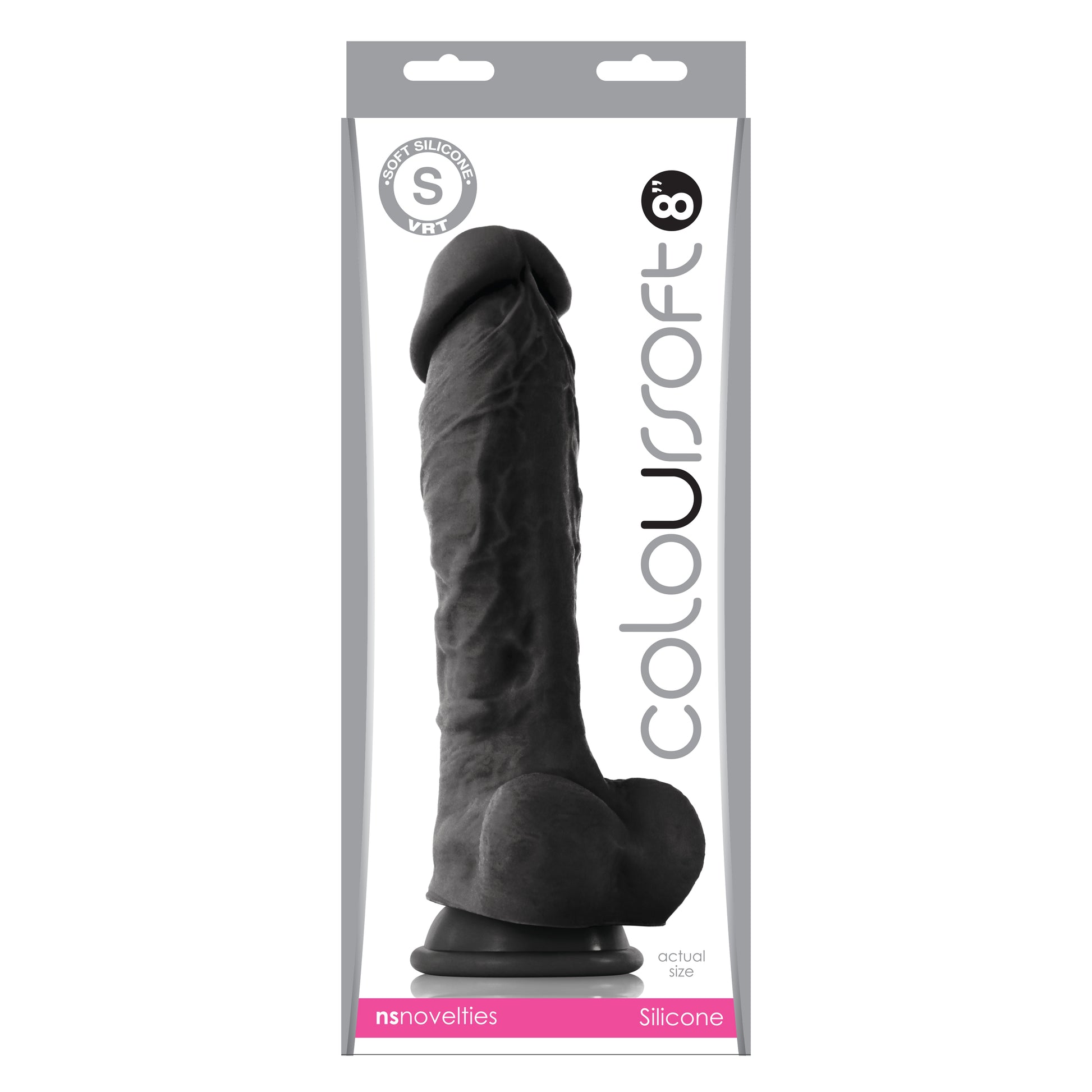 Coloursoft 8" Soft Dildo - Black by nsnovelties