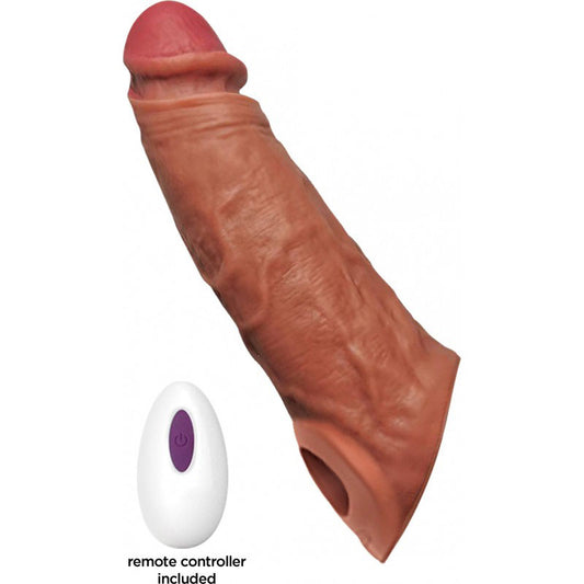 Hott Products Thick Vibrating Sleeve with Remote Control — Caramel - HTP3762
