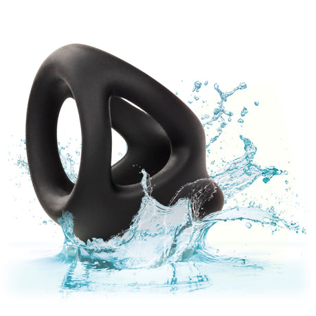 Alpha Liquid Silicone Dual Cage and Ring - Black Ring - Black