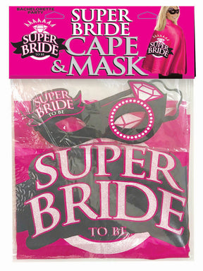 Little Genie Super Bride Cape and Mask — Hot Pink/Black - LG-NVC059