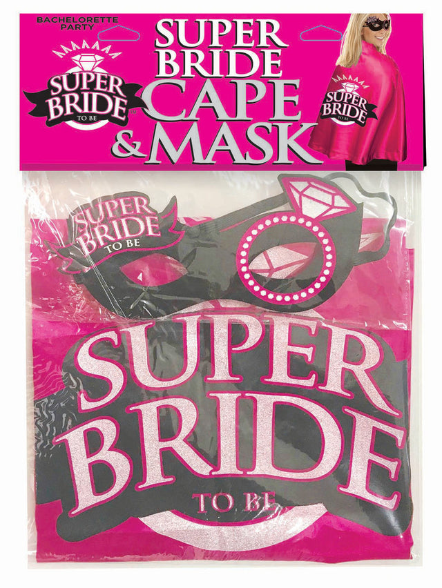 Little Genie Super Bride Cape and Mask — Hot Pink/Black - LG-NVC059