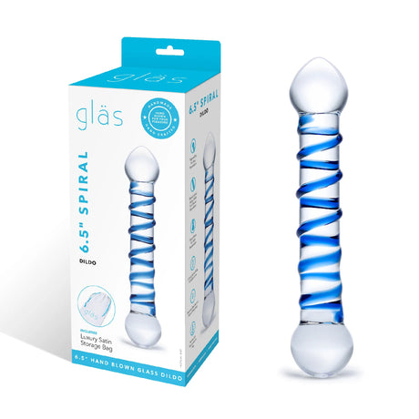 Electric Novelties 6.5 Inch Spiral Glass Dildo — Handblown Borosilicate - GLAS-150