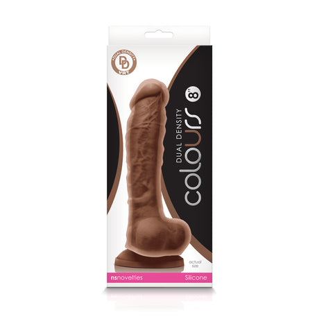 nsnovelties Colours Dual Density 8 Inch Dildo — Brown - NSN-0403-22