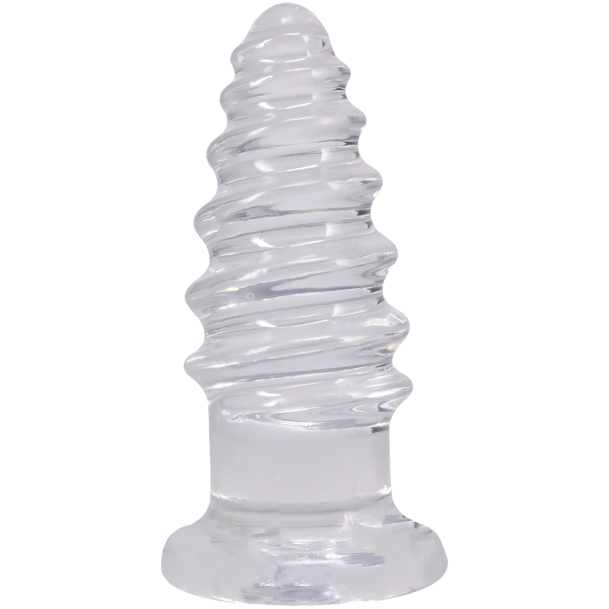 Doc Johnson Crystal Jellies Anal Twist — 7 Inch, Clear - DJ0289-15-CD