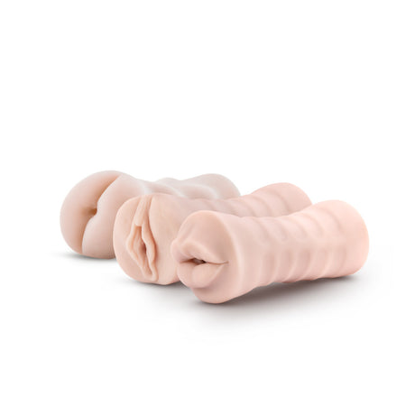 Blush M for Men 3-Pack Self-Lubricating Vibrating Stroker Kit — Vanilla - BL-84103