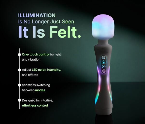Illumination The Wand — Rechargeable Wand Vibrator with RGB Lighting - PM-P00542
