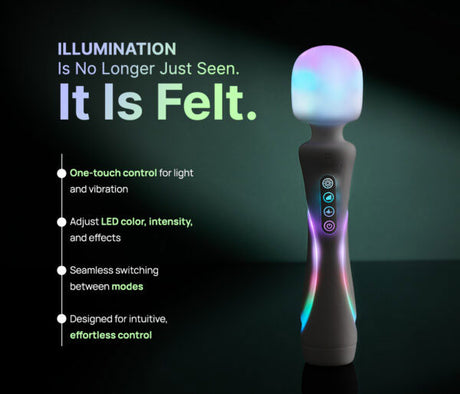 Illumination The Wand — Rechargeable Wand Vibrator with RGB Lighting - PM-P00542
