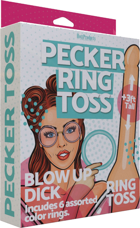 Hott Products Inflatable Pecker Ring Toss Play Set with 6 Rings - HTP3341