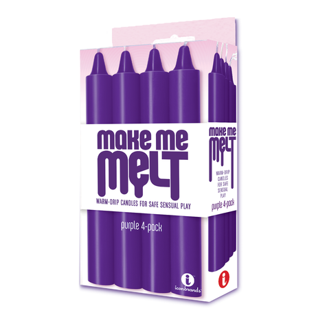 Icon Brands Make Me Melt Warm-Drip Candles 4-Pack, Purple, 6 in - IC2200