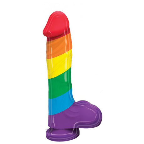 Hott Products Pumped Rainbow Silicone Dildo — 9.4 in - HTP3204
