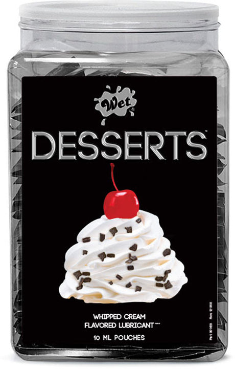 Wet Desserts Whipped Cream Flavored Lubricant Pouches — .33 fl oz, 144 Count - WT23420