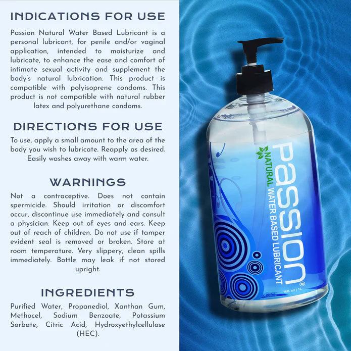 Passion Natural Water Based Lubricant 16 Oz by XR Brands