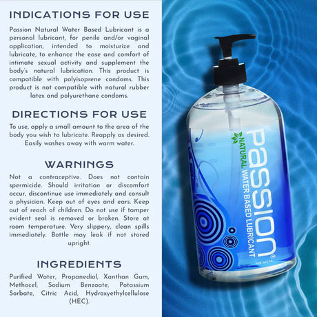 Passion Natural Water Based Lubricant 16 Oz by XR Brands