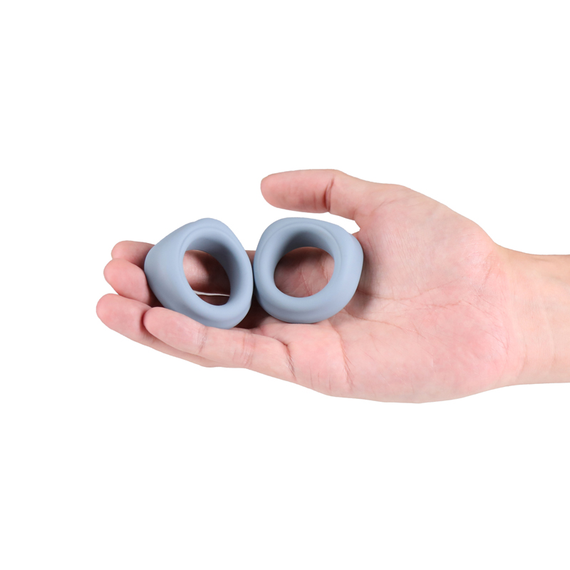 nsnovelties NS Novelties Renegade Alpha Rings — Gray, Dual-Size Silicone Cockrings - NSN-1128-69