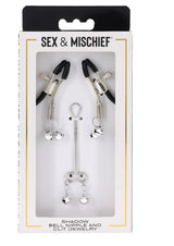Sportsheets Shadow Bell Nipple and Clit Jewelry, Silver - SS10305
