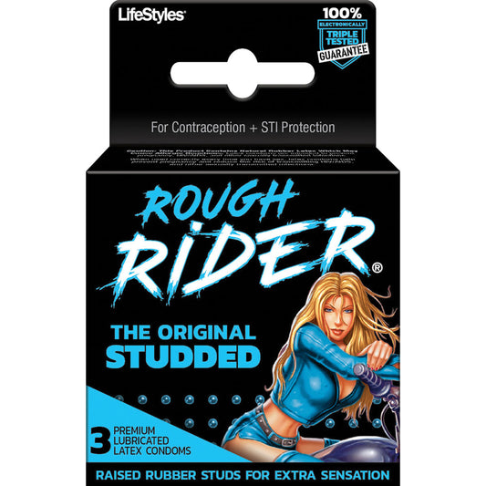 Paradise Marketing Rough Rider Original Studded Condoms — 3 Pack - LS9860