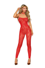 Dreamgirl Red Bodystocking & Harness — One Size (90–160 lbs) - DG-0518RDOS