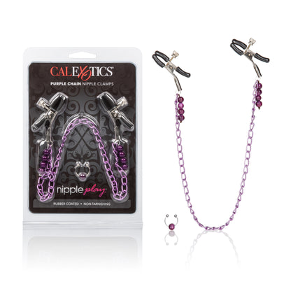 Purple Chain Nipple Clamps by CalExotics