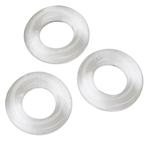 Cloud 9 Novelties Clear Super Stretch Cock Ring Combo, 3 Rings - WTC63842