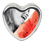 Edible Heart Candle - Watermelon - 4 Oz. by Earthly Body