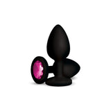 Gemma Pink Gem Black Silicone Plug - Medium
