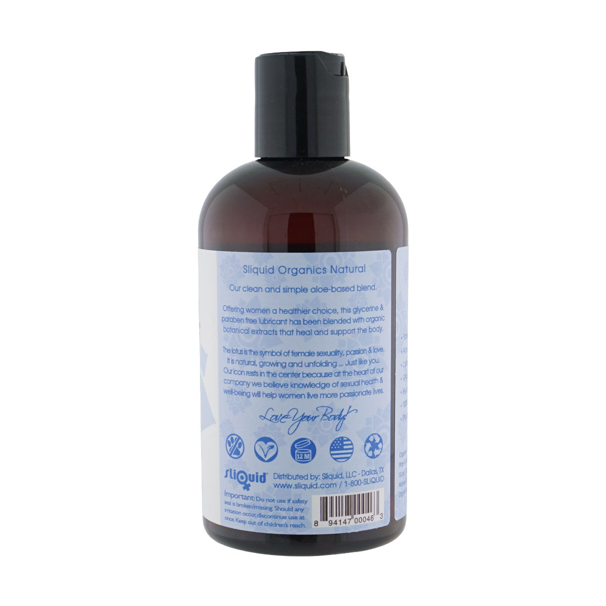 Sliquid Organics Natural Lubricant — 8.5 fl oz (251 ml) - SLIQ046
