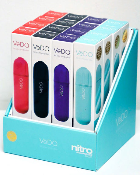VeDO Nitro Rechargeable Bullet — 3.25 in, 10 Modes (16pc Display) - VI-F2000