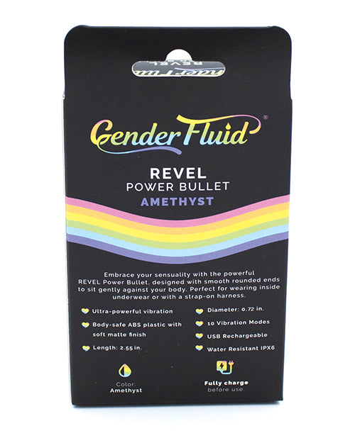 Gender Fluid Revel Power Bullet Vibrator — Purple, 2.55 in