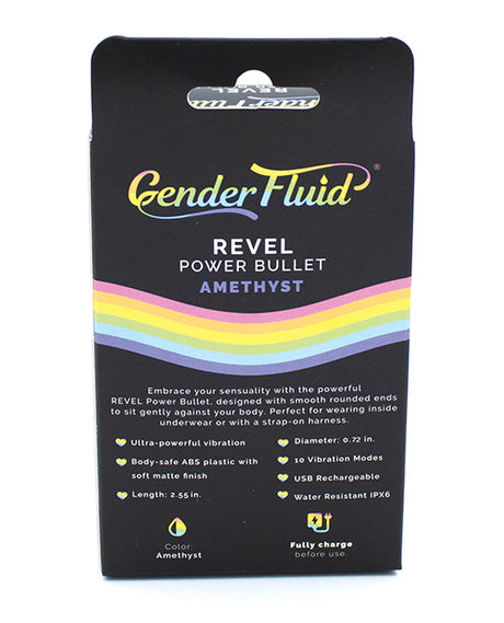 Gender Fluid Revel Power Bullet Vibrator — Purple, 2.55 in