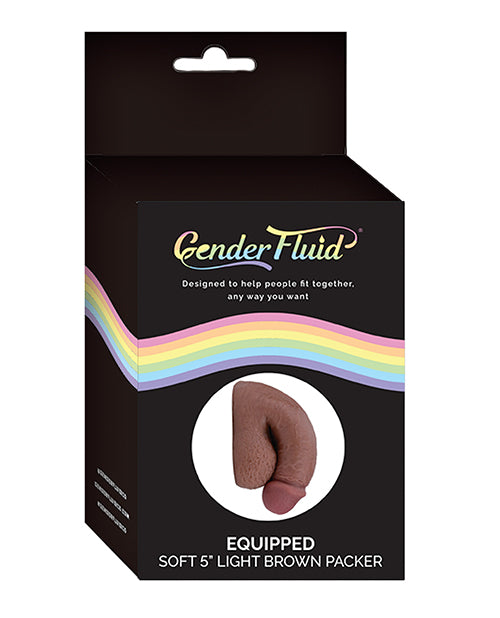 Gender Fluid 5" Equipped Soft Packer - Light Brown by Gender Fluid